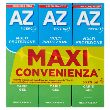 Az Dentifricio Multi Protezione Carie Gel 3x75ml