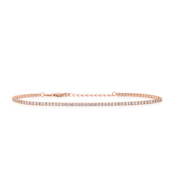 Idillio Bracciale Tennis regolabile in argento 925 placcato oro rosa