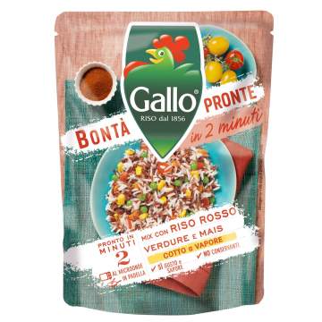 Riso Gallo Mix Riso Rosso con Verdure e Mais - 220g